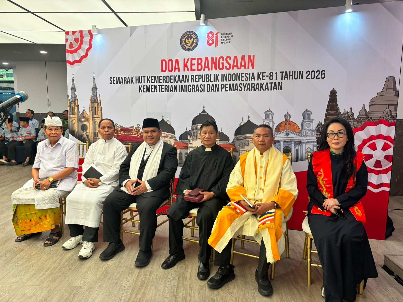 Prof. Dr. KH. Hasani Ahmad Said Pimpin Doa Kebangsaan pada Semarak HUT RI ke-81 di Kemenimipas RI